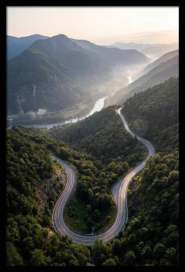 Aerial View Of Winding Road