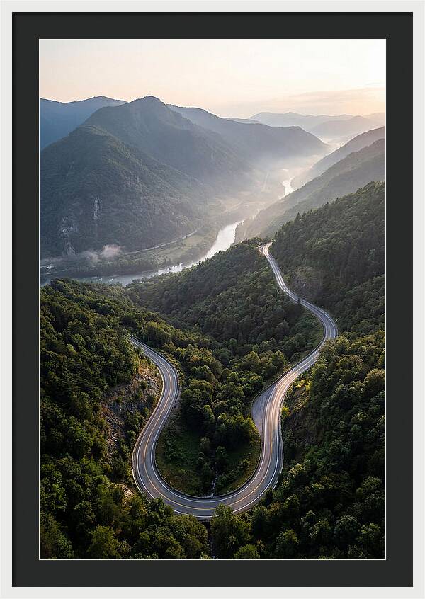 Aerial View Of Winding Road