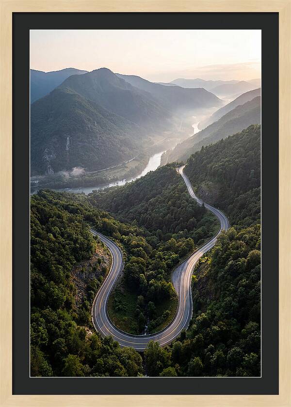 Aerial View Of Winding Road