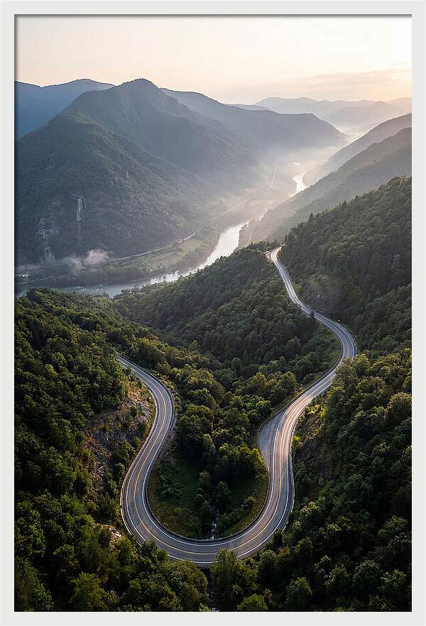 Aerial View Of Winding Road