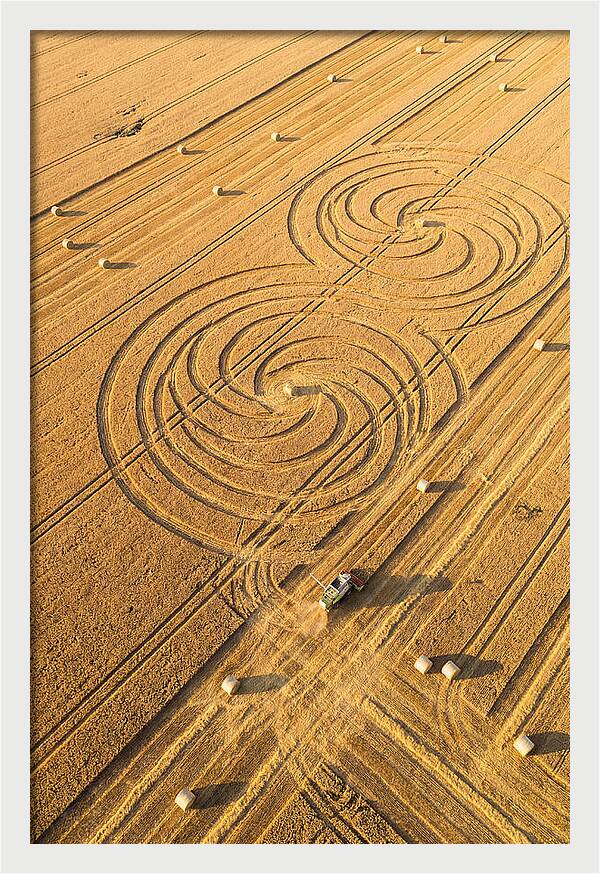 Aerial Wheat Harvest Patterns