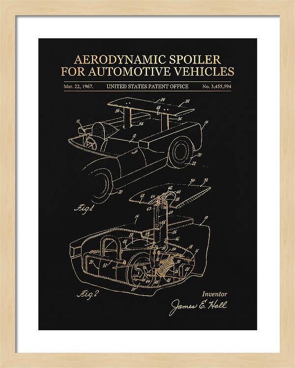 Aerodynamic Spoiler For Automotive Vehicles Gold Patent Us3455594a