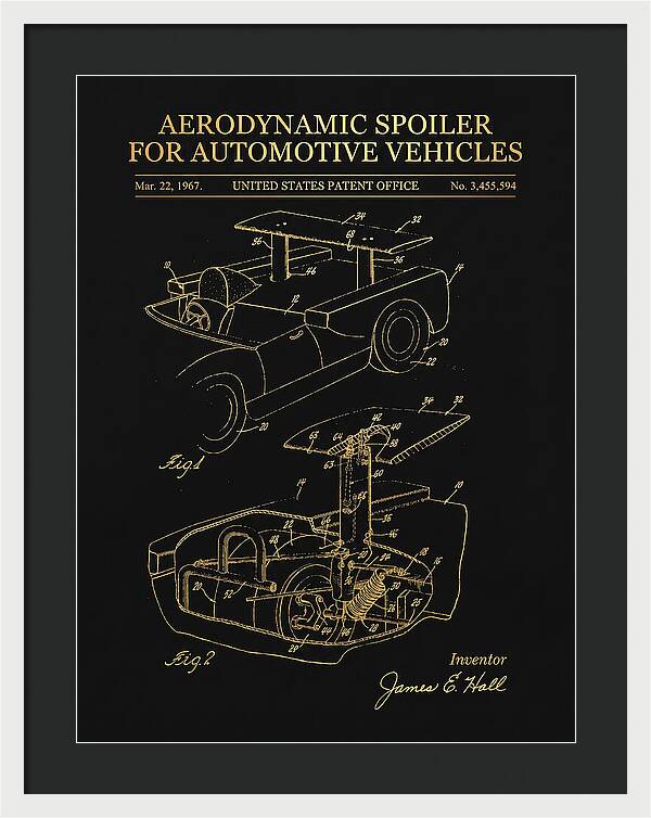 Aerodynamic Spoiler For Automotive Vehicles Gold Patent Us3455594a