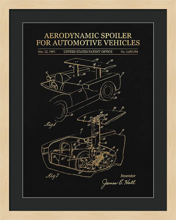 Aerodynamic Spoiler For Automotive Vehicles Gold Patent Us3455594a