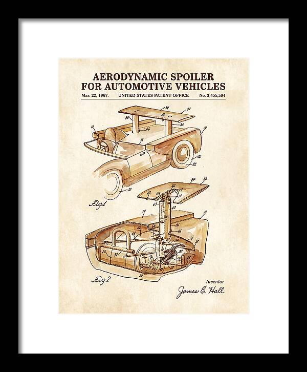 Aerodynamic Spoiler For Automotive Vehicles Watercolor Patent Us3455594a