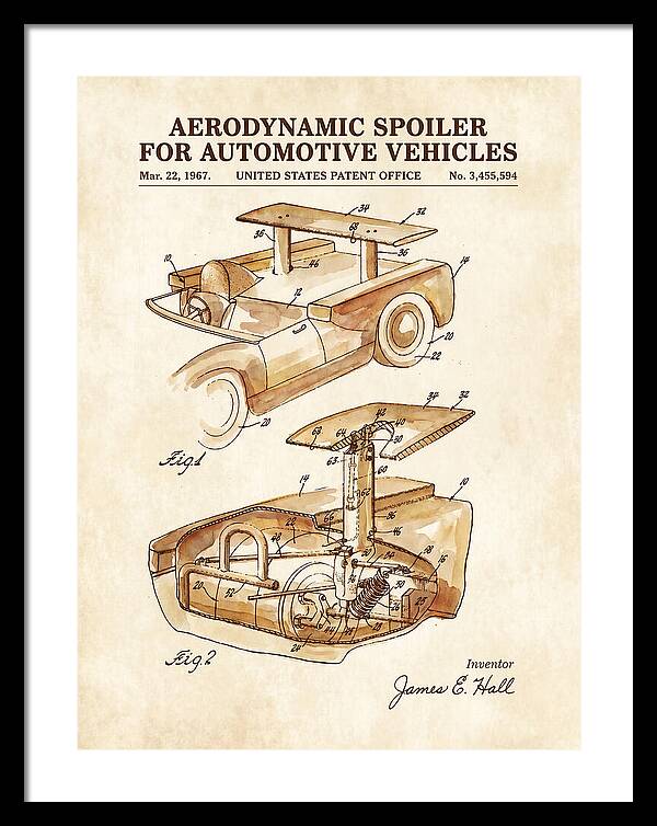 Aerodynamic Spoiler For Automotive Vehicles Watercolor Patent Us3455594a