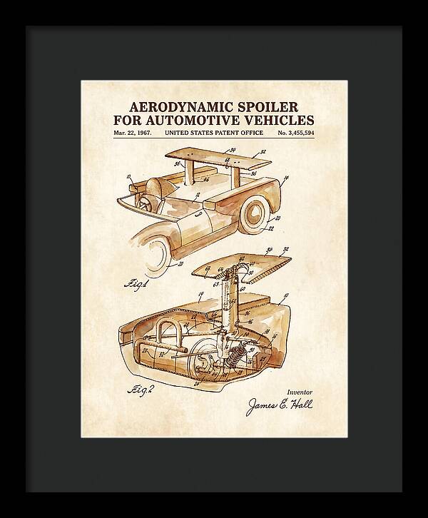 Aerodynamic Spoiler For Automotive Vehicles Watercolor Patent Us3455594a