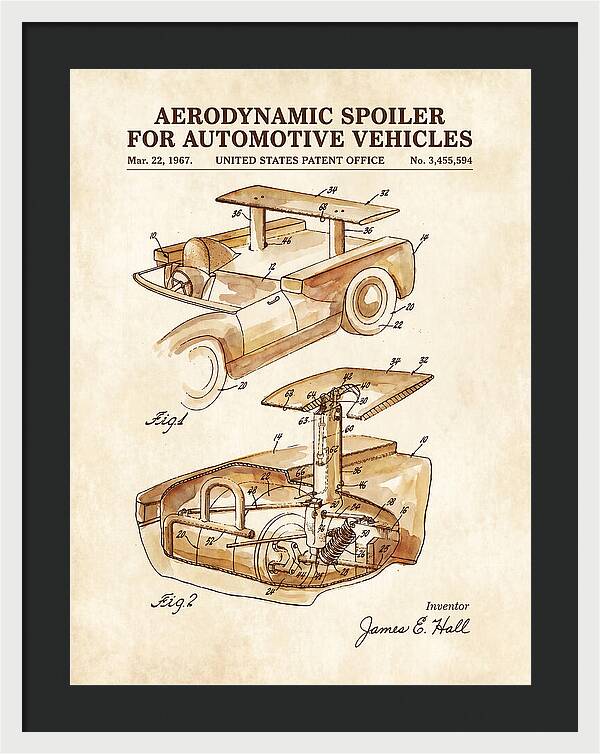 Aerodynamic Spoiler For Automotive Vehicles Watercolor Patent Us3455594a