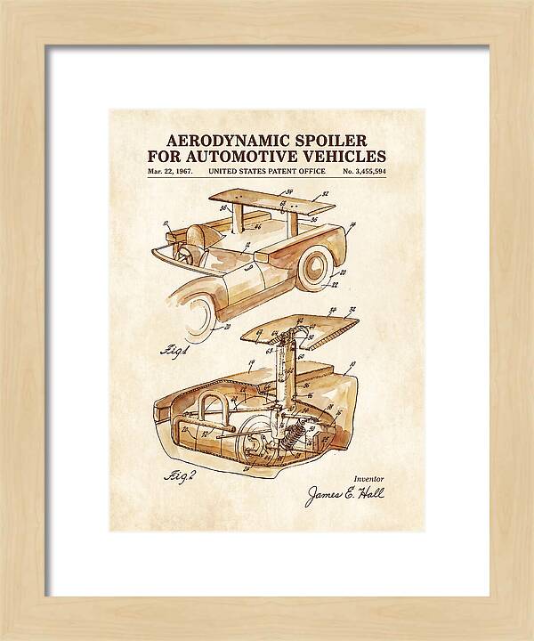 Aerodynamic Spoiler For Automotive Vehicles Watercolor Patent Us3455594a