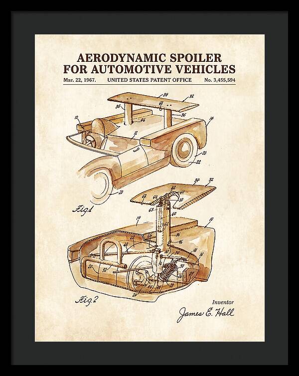 Aerodynamic Spoiler For Automotive Vehicles Watercolor Patent Us3455594a