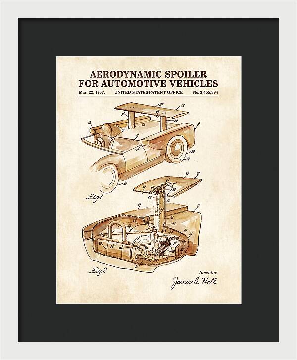 Aerodynamic Spoiler For Automotive Vehicles Watercolor Patent Us3455594a