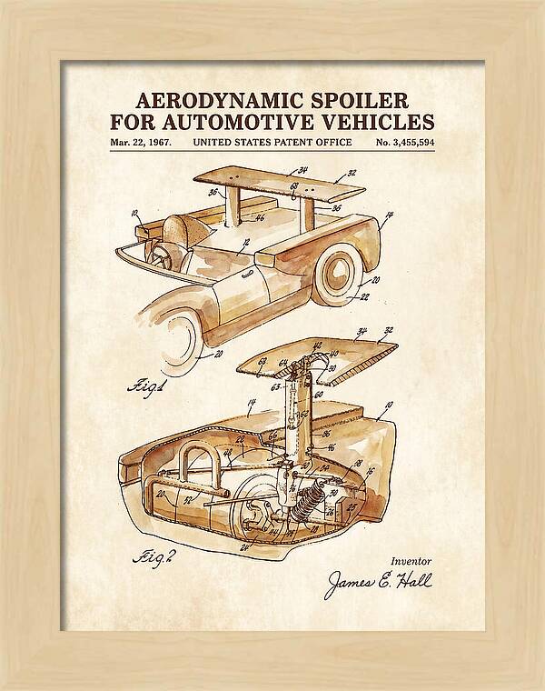 Aerodynamic Spoiler For Automotive Vehicles Watercolor Patent Us3455594a