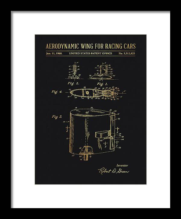 Aerodynamic Wing For Racing Cars Gold Patent Us3512825a