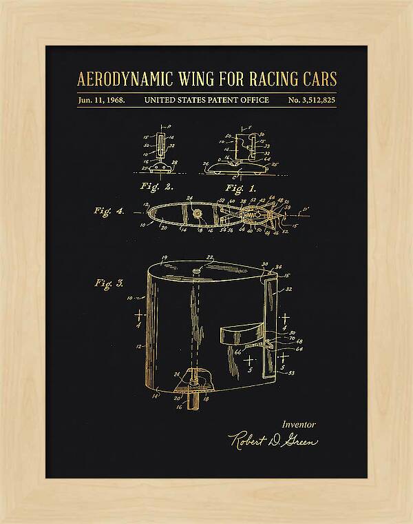 Aerodynamic Wing For Racing Cars Gold Patent Us3512825a