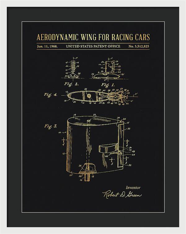 Aerodynamic Wing For Racing Cars Gold Patent Us3512825a
