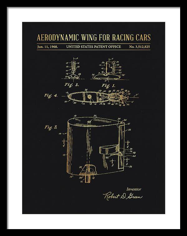 Aerodynamic Wing For Racing Cars Gold Patent Us3512825a