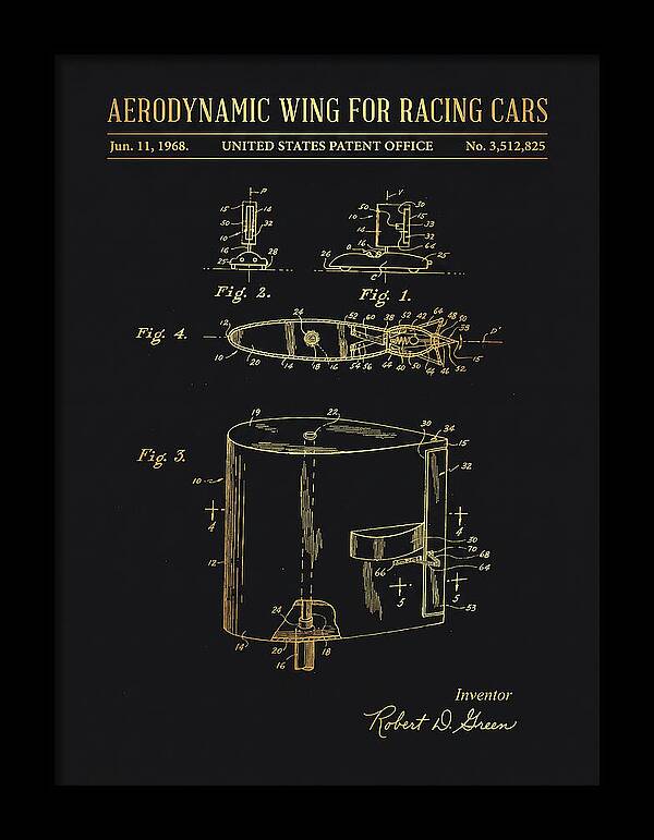 Aerodynamic Wing For Racing Cars Gold Patent Us3512825a
