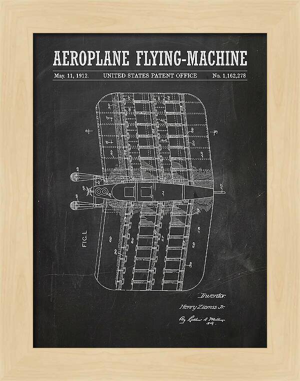 Aeroplane Flying Machine Chalkboard Patent Us1162278