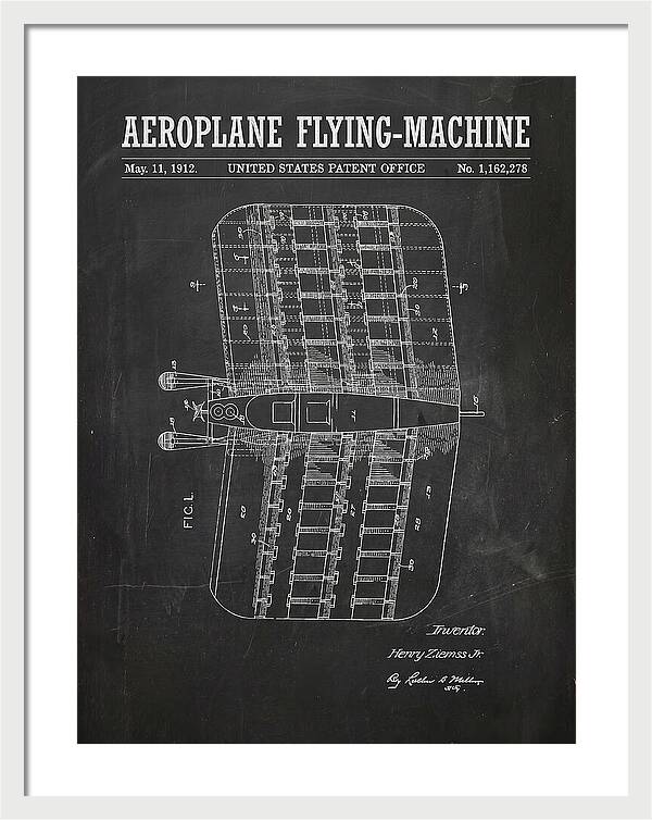 Aeroplane Flying Machine Chalkboard Patent Us1162278