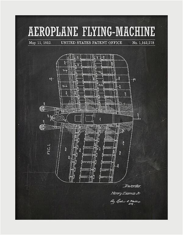 Aeroplane Flying Machine Chalkboard Patent Us1162278