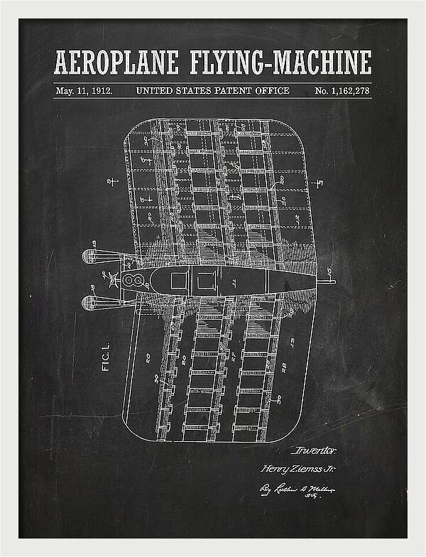 Aeroplane Flying Machine Chalkboard Patent Us1162278