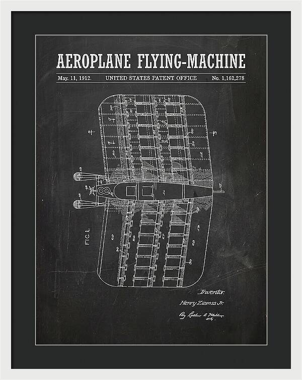 Aeroplane Flying Machine Chalkboard Patent Us1162278