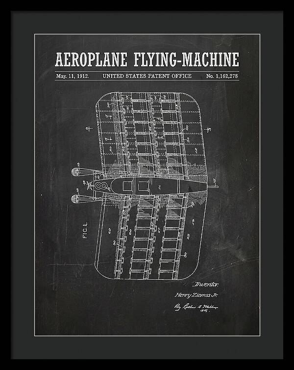 Aeroplane Flying Machine Chalkboard Patent Us1162278