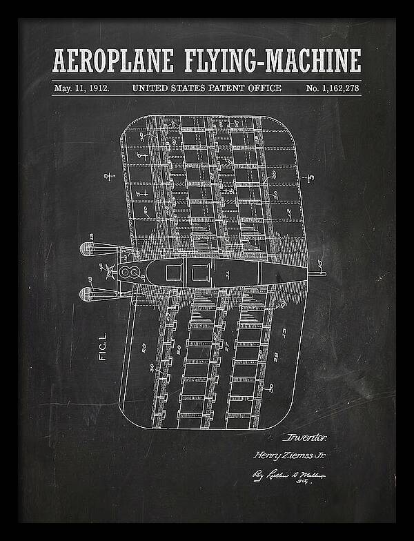 Aeroplane Flying Machine Chalkboard Patent Us1162278