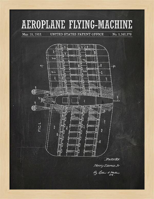 Aeroplane Flying Machine Chalkboard Patent Us1162278
