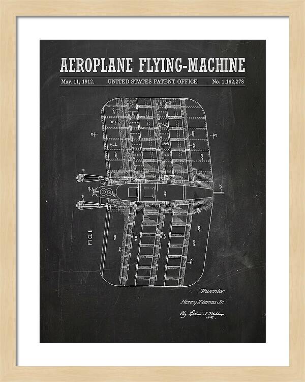 Aeroplane Flying Machine Chalkboard Patent Us1162278