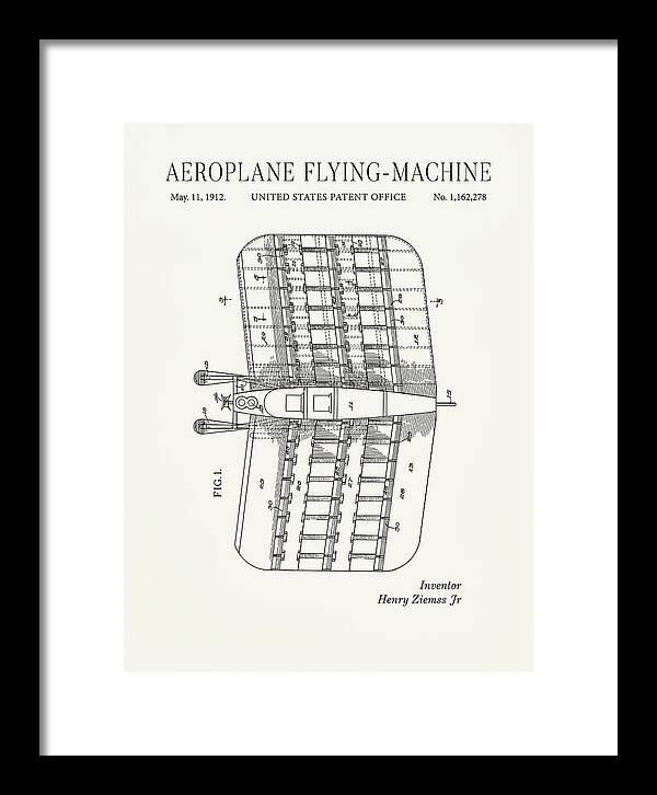 Aeroplane Flying Machine Minimalist Patent Us1162278
