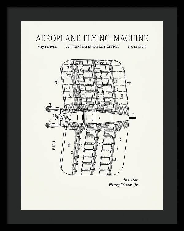 Aeroplane Flying Machine Minimalist Patent Us1162278