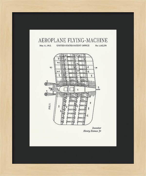 Aeroplane Flying Machine Minimalist Patent Us1162278