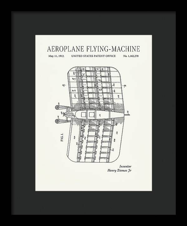Aeroplane Flying Machine Minimalist Patent Us1162278