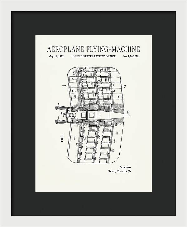 Aeroplane Flying Machine Minimalist Patent Us1162278