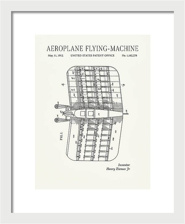 Aeroplane Flying Machine Minimalist Patent Us1162278