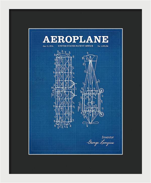 Aeroplane Lanzius Blueprint Patent Us1289206