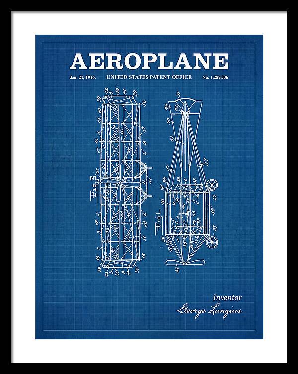 Aeroplane Lanzius Blueprint Patent Us1289206