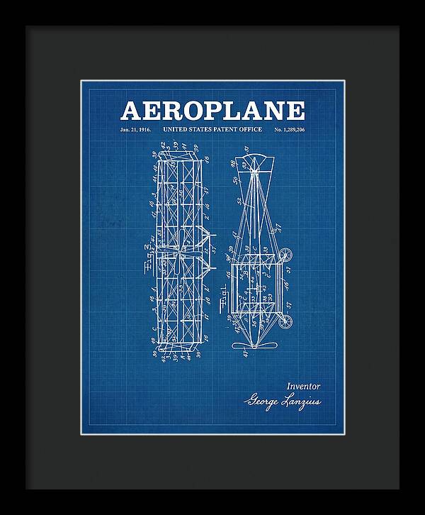 Aeroplane Lanzius Blueprint Patent Us1289206