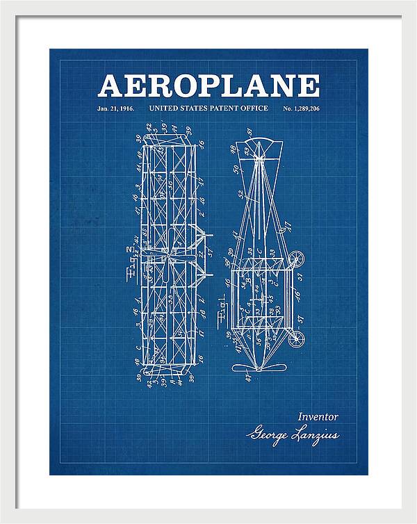 Aeroplane Lanzius Blueprint Patent Us1289206