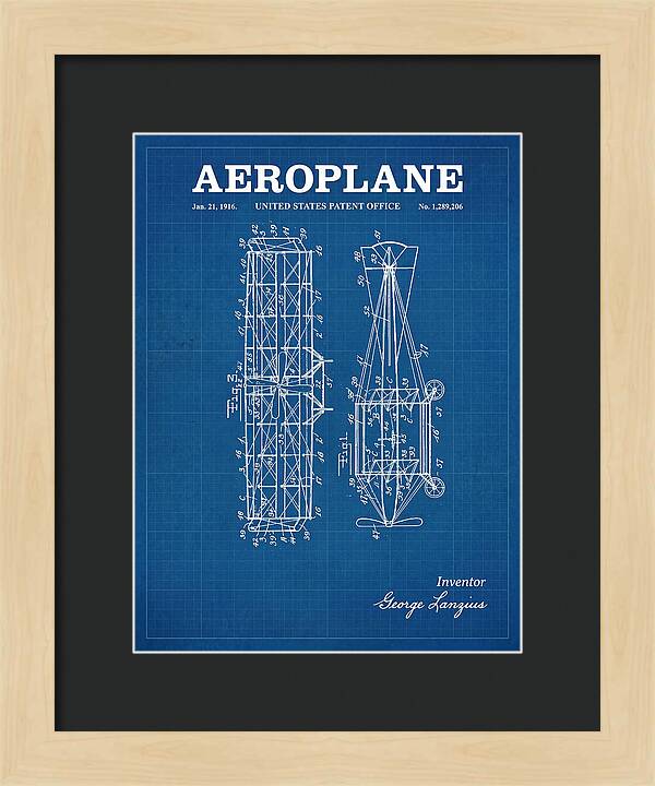 Aeroplane Lanzius Blueprint Patent Us1289206