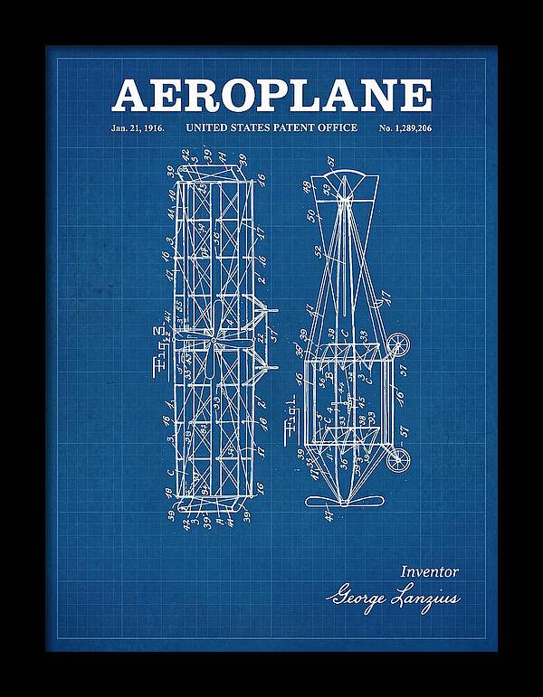 Aeroplane Lanzius Blueprint Patent Us1289206