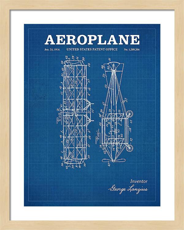 Aeroplane Lanzius Blueprint Patent Us1289206