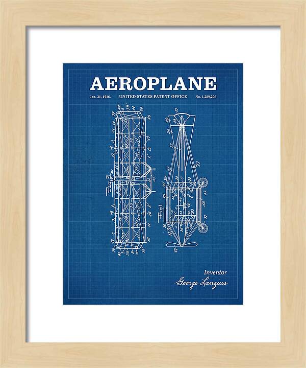 Aeroplane Lanzius Blueprint Patent Us1289206
