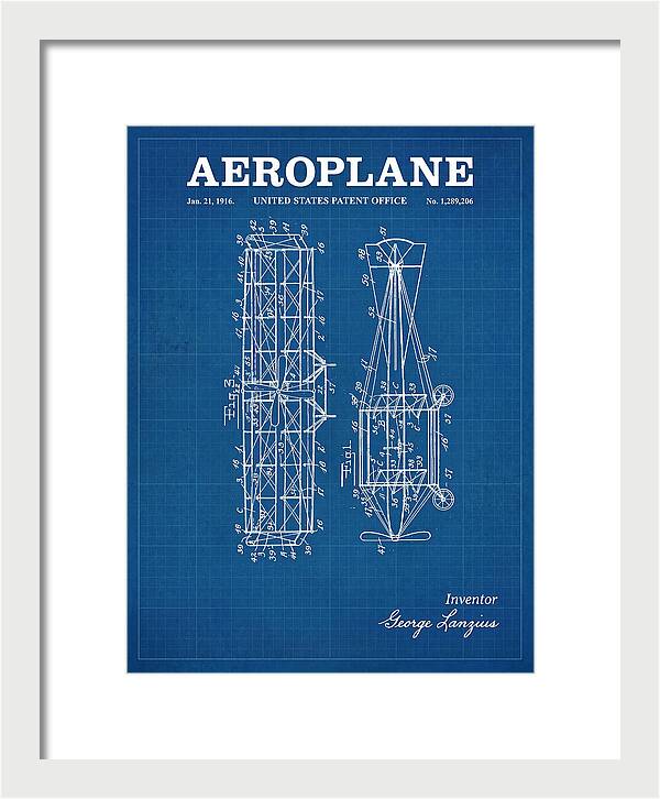 Aeroplane Lanzius Blueprint Patent Us1289206