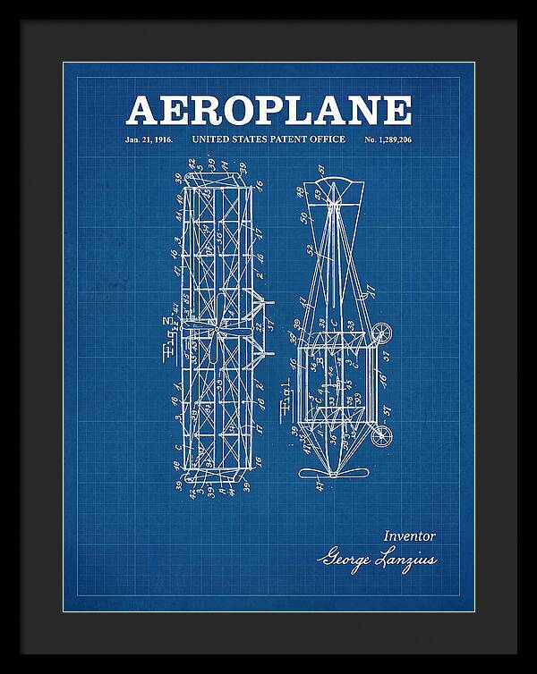 Aeroplane Lanzius Blueprint Patent Us1289206