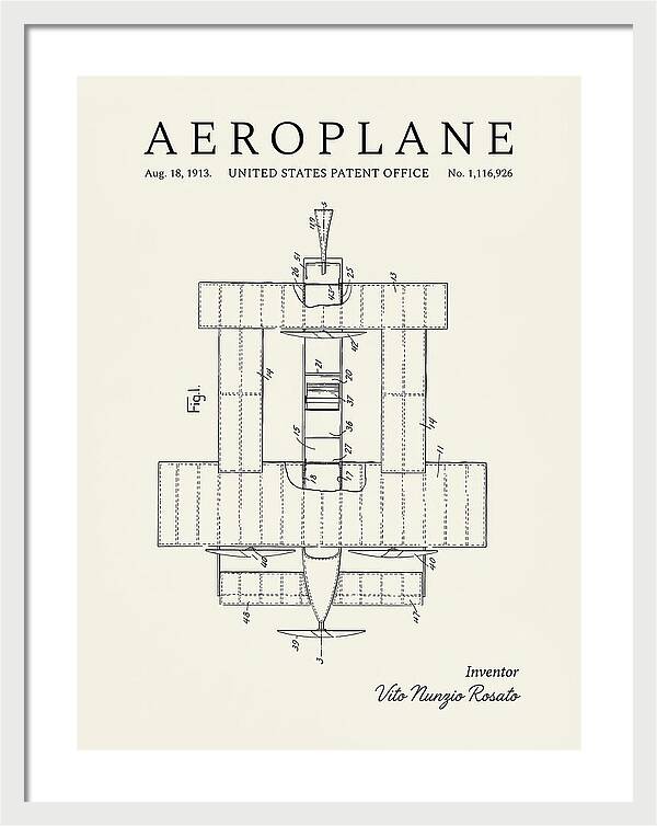 Aeroplane Rosato Minimalist Patent Us1116926