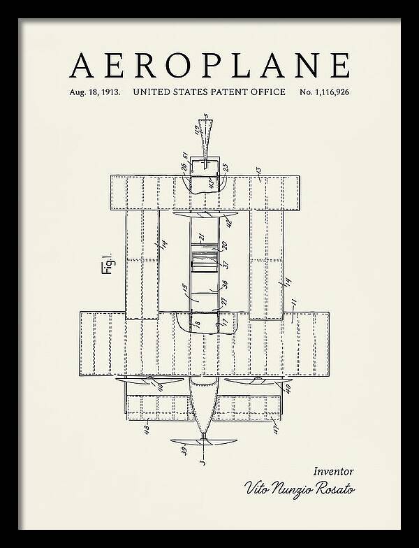 Aeroplane Rosato Minimalist Patent Us1116926