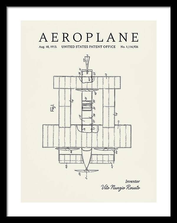 Aeroplane Rosato Minimalist Patent Us1116926