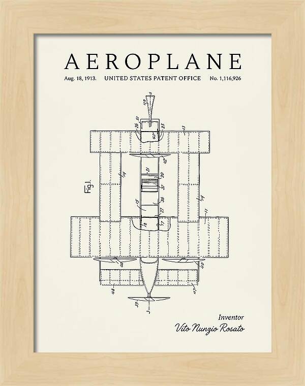Aeroplane Rosato Minimalist Patent Us1116926